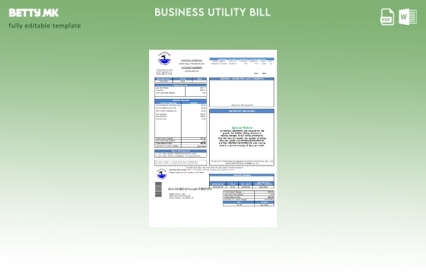 модерен стил, шаблон за деловна сметка за водоснабдување, оддел за комунални усл